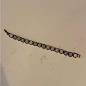 Kendra Scott white banded agate brass bracelet